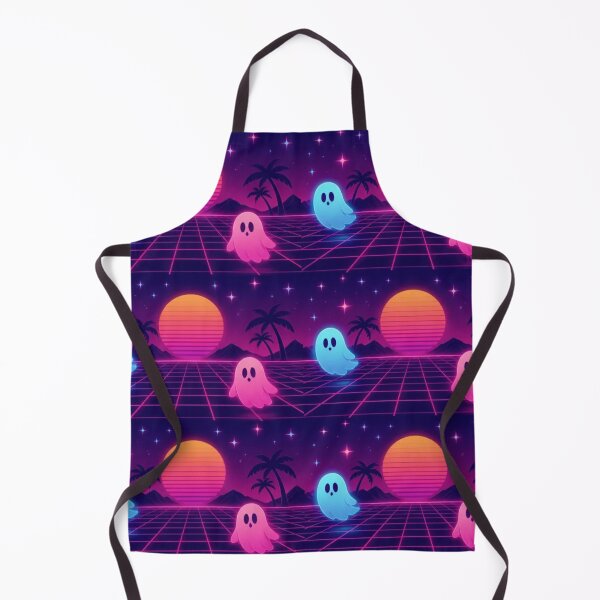 Item preview, Retro Halloween Ghost Sunset Grid Vaporwave Pattern designed and sold by StickyGuys.