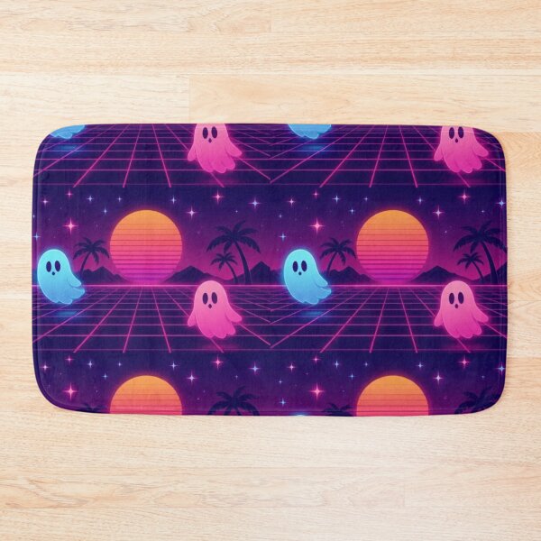 Item preview, Retro Halloween Ghost Sunset Grid Vaporwave Pattern designed and sold by StickyGuys.