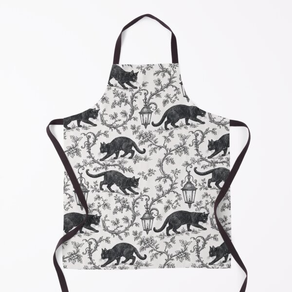 Item preview, Vintage Black Cat Toile Witchy Cottage Line Repeat designed and sold by StickyGuys.