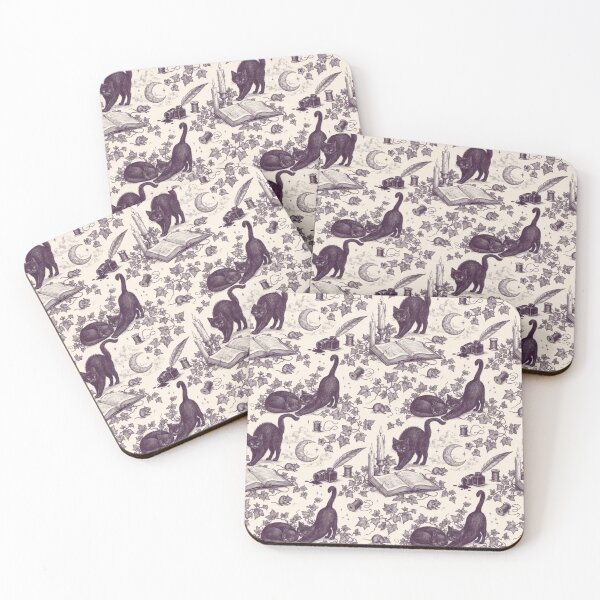 Item preview, Black Cat Candlelight Toile Pattern Witchy Vintage designed and sold by StickyGuys.