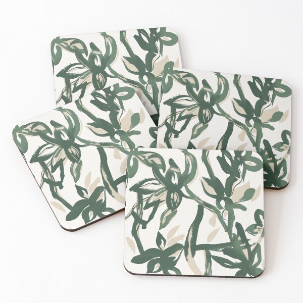 Item preview, Forest Green Painterly Botanical Pattern designed and sold by Aniko Tulipan.