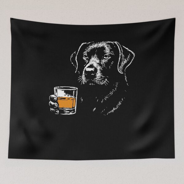 Item preview, Labrador Retriever Drinking Whiskey Funny Dog Meme designed and sold by studio-ssaam.