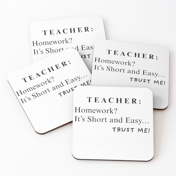 Item preview, Teacher Homework It’s Short and Easy Trust Me – Funny Teacher Shirt & Mug designed and sold by BrewtifulMugs.