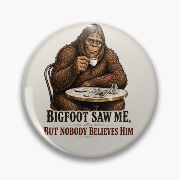 Item preview, Funny Bigfoot Drinking Coffee Cafe Retro Vintage Meme designed and sold by W&RParadise.