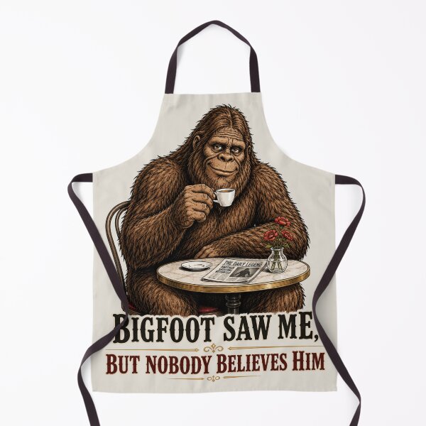 Item preview, Funny Bigfoot Drinking Coffee Cafe Retro Vintage Meme designed and sold by W&RParadise.