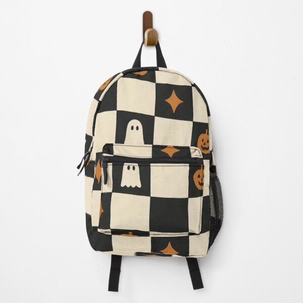 Item preview, Retro Checkered Halloween Pumpkin Ghost Checkerboard designed and sold by StickyGuys.