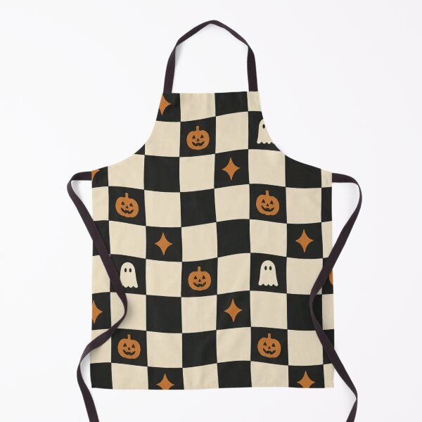 Item preview, Retro Checkered Halloween Pumpkin Ghost Checkerboard designed and sold by StickyGuys.