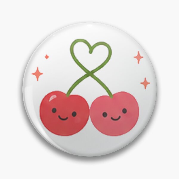 Item preview, Cute Kawaii Cherries Heart Stem Fruit Couple Sparkles Aesthetic designed and sold by Rehnair.