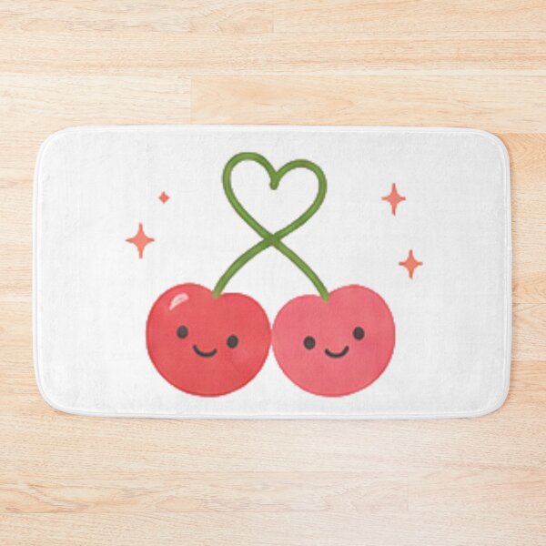 Item preview, Cute Kawaii Cherries Heart Stem Fruit Couple Sparkles Aesthetic designed and sold by Rehnair.