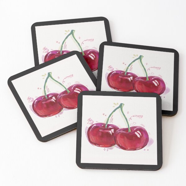 Item preview, Glossy Cherry Pair Fruit Artwork  designed and sold by NivyasArtistry.