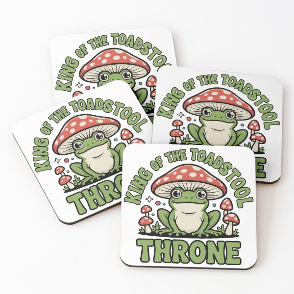 Item preview, Funny Frog Wearing Mushroom Hat - King Of The Toadstool Throne designed and sold by PunnnIntended.