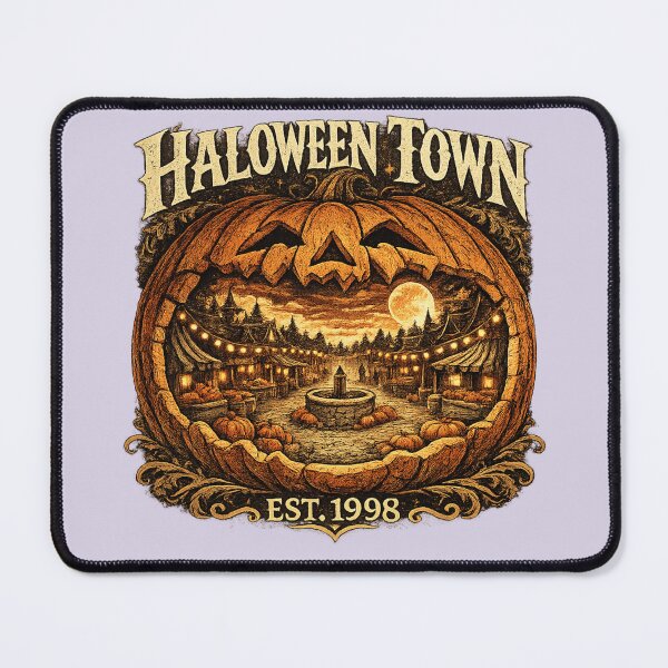 Item preview, Cozy Halloween Town for Harvest Market Fans designed and sold by POD DYNASTY | Original Print On Demand T-Shirt Graphics.