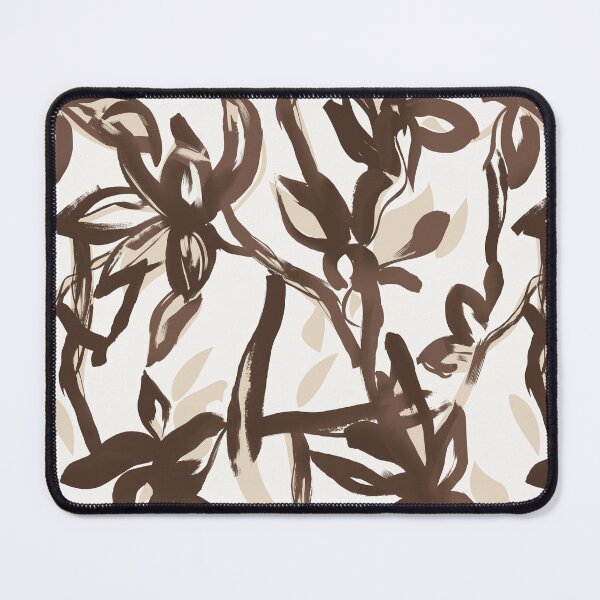Item preview, Chocolate Brown Painterly Botanical Pattern designed and sold by Aniko Tulipan.