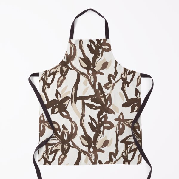 Item preview, Chocolate Brown Painterly Botanical Pattern designed and sold by Aniko Tulipan.