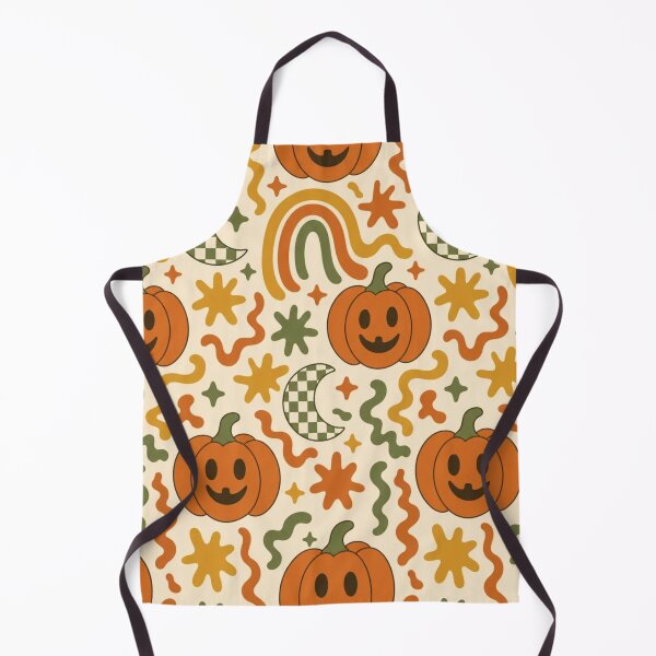 Item preview, Retro Seventies Groovy Halloween Pumpkins and Rainbows in Burnt Orange designed and sold by StickyGuys.