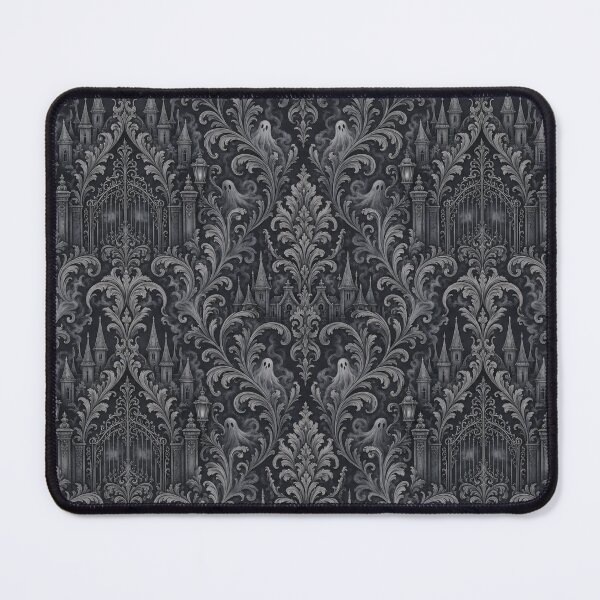 Item preview, Haunted Manor Damask Victorian Wallpaper Seamless Pattern Smoke Grey designed and sold by StickyGuys.