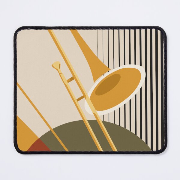 Item preview, Minimalist Bauhaus Trombone Art | Mid-Century Modern Brass Instrument Print | Abstract Geometric Jazz Print | Music Studio Decor designed and sold by Studio pod Burom.