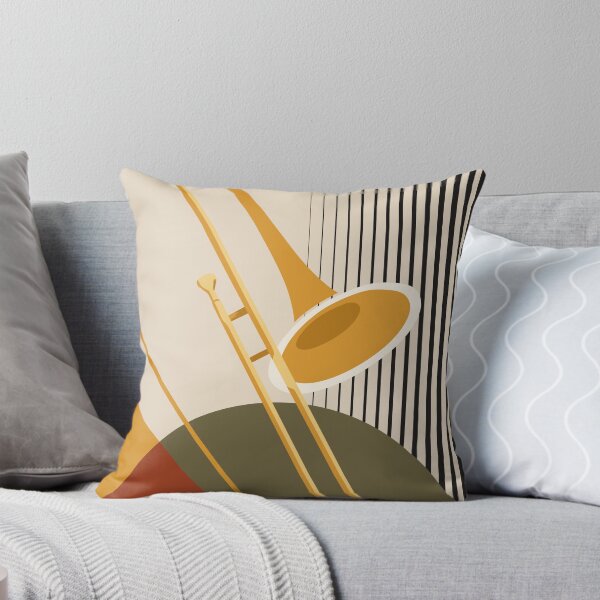 Item preview, Minimalist Bauhaus Trombone Art | Mid-Century Modern Brass Instrument Print | Abstract Geometric Jazz Print | Music Studio Decor designed and sold by Studio pod Burom.
