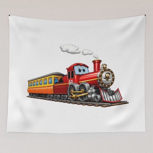 Item preview, Old Time Red Locomotive Cartoon designed and sold by Scott Hayes.
