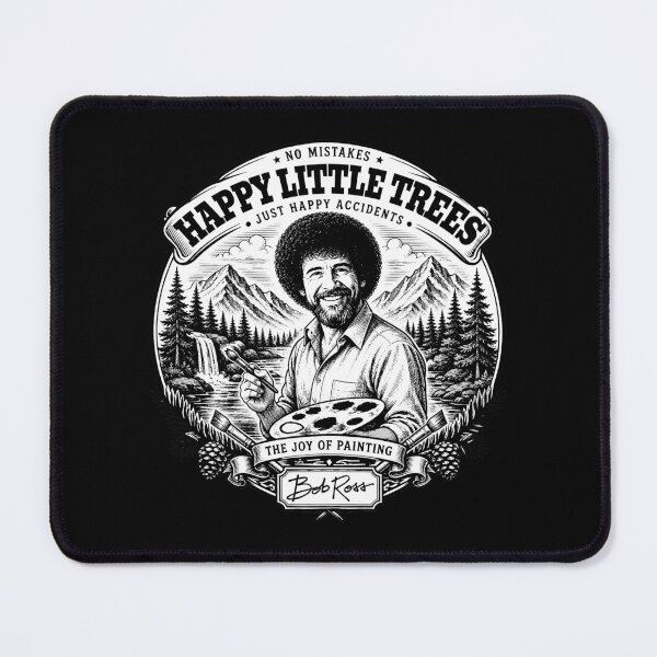 Item preview, Happy Little Trees Vintage Bob Ross Engraving Nature Art designed and sold by karamram.