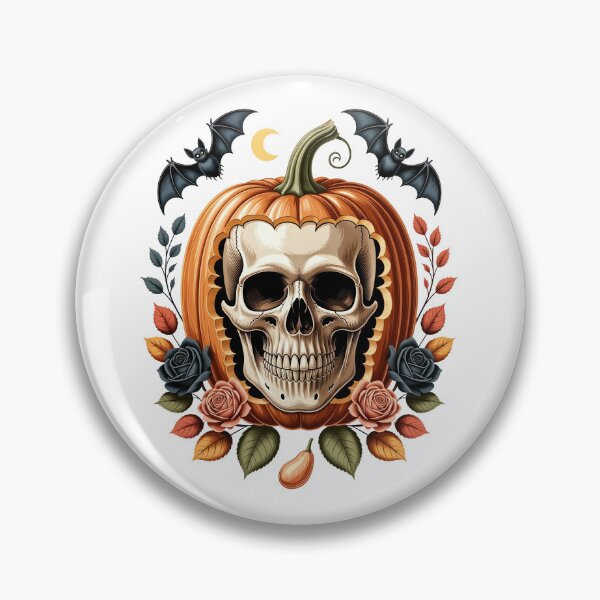 Item preview, Skull and Pumpkins with Bats designed and sold by jkrphoto.
