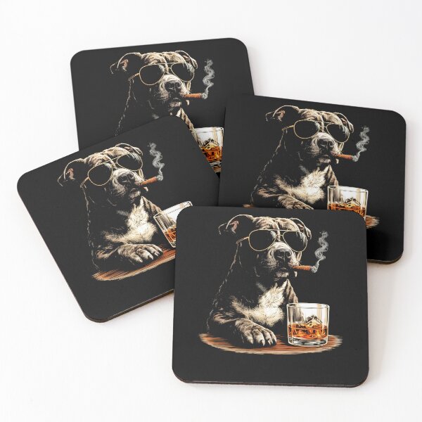 Item preview, Bulldog Drinking Whiskey Funny Dog Meme designed and sold by studio-ssaam.