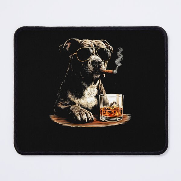 Item preview, Bulldog Drinking Whiskey Funny Dog Meme designed and sold by studio-ssaam.