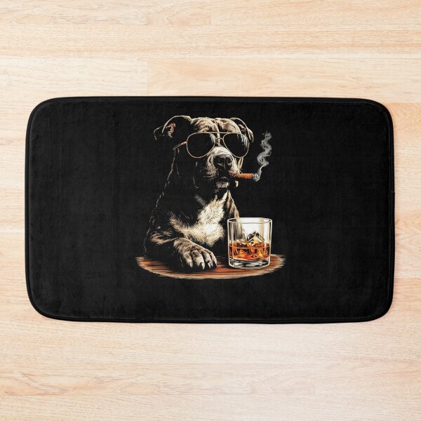 Item preview, Bulldog Drinking Whiskey Funny Dog Meme designed and sold by studio-ssaam.