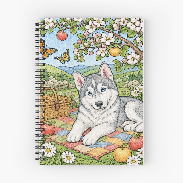 Artikelvorschau, Gemütliches Husky-Picknick im Apfelgarten entworfen und verkauft von ALW951.