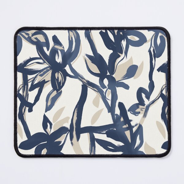 Item preview, Navy Blue Painterly Botanical Pattern designed and sold by Aniko Tulipan.