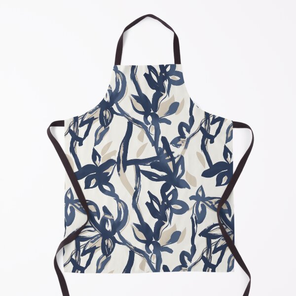 Item preview, Navy Blue Painterly Botanical Pattern designed and sold by Aniko Tulipan.