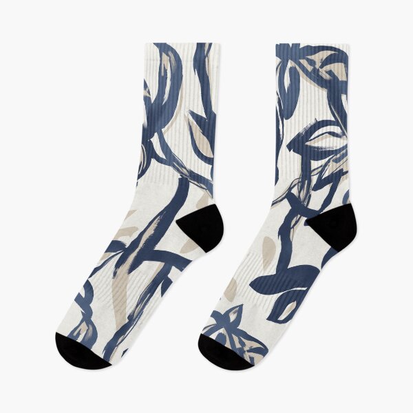 Item preview, Navy Blue Painterly Botanical Pattern designed and sold by Aniko Tulipan.