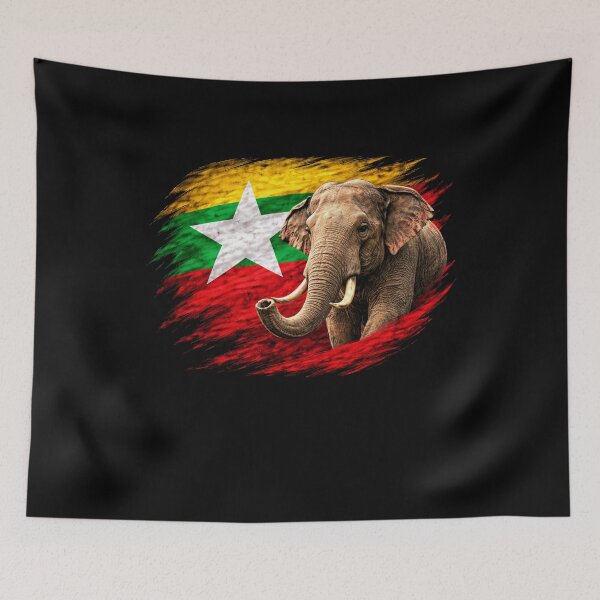 Item preview, Myanmar Elephant, Myanmar Flag designed and sold by Flag Outfit.