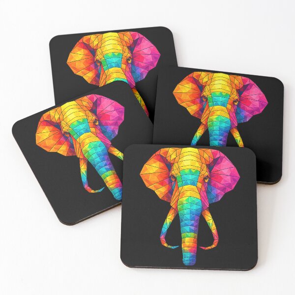 Item preview, Colorful Geometric Elephant | Low Poly Animal Art | Rainbow Polygonal Elephant | Modern Abstract Wildlife Design designed and sold by Geometric Art..