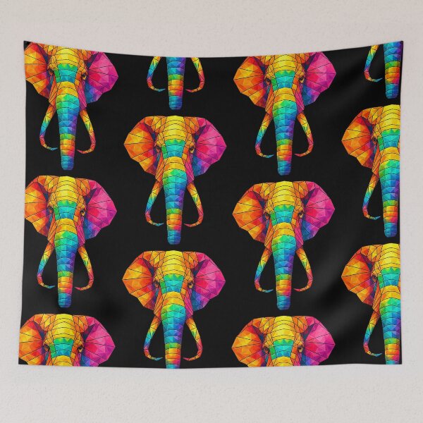 Item preview, Colorful Geometric Elephant | Low Poly Animal Art | Rainbow Polygonal Elephant | Modern Abstract Wildlife Design designed and sold by Geometric Art..