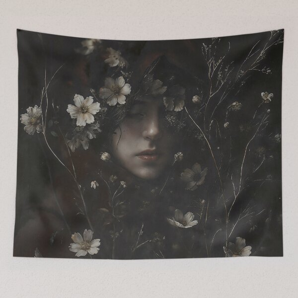 Item preview, Dark Botanical Hooded Woman Portrait designed and sold by DarkHolyQueen.