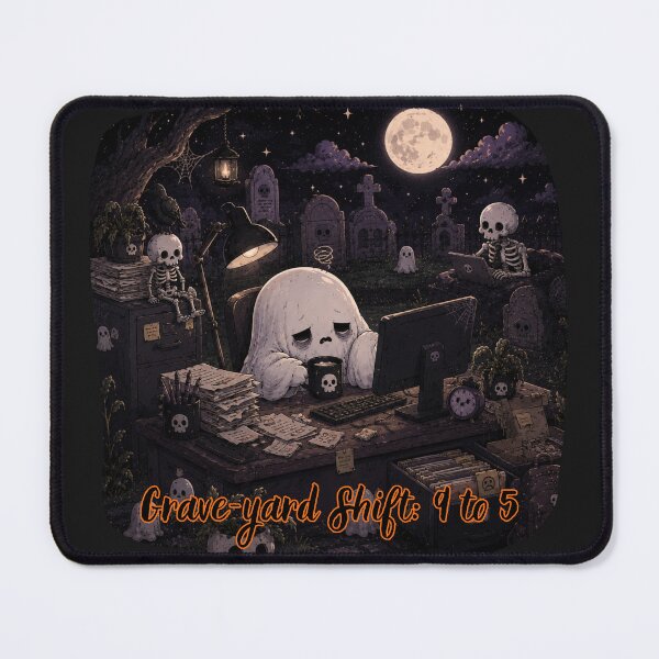 Item preview, Graveyard Shift 9 To 5 Funny Working Ghost designed and sold by NESTORY-Studio.