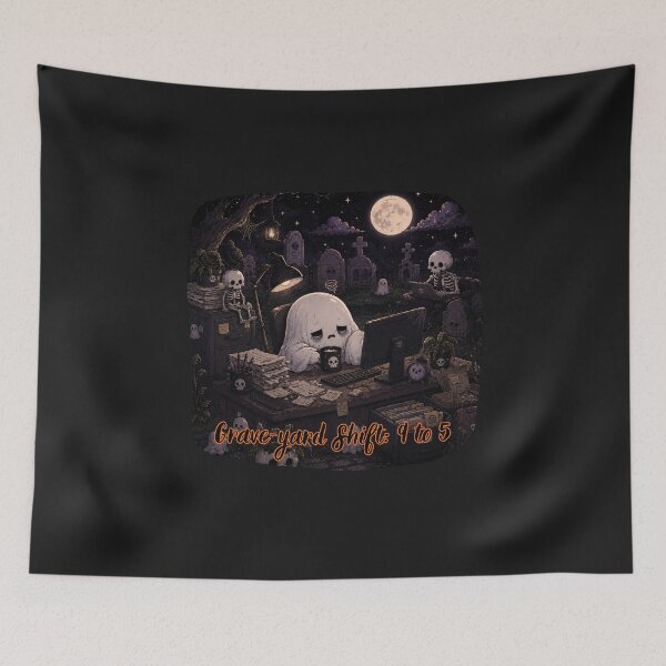 Item preview, Graveyard Shift 9 To 5 Funny Working Ghost designed and sold by NESTORY-Studio.