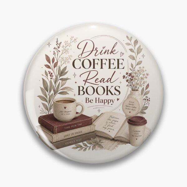 Item preview, Drink Coffee Read Books Be Happy | Cozy Book Lover Coffee Aesthetic Botanical Design designed and sold by MUSA'S.