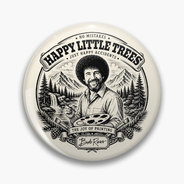 Item preview, Happy Little Trees Vintage Bob Ross Engraving Nature Art designed and sold by karamram.