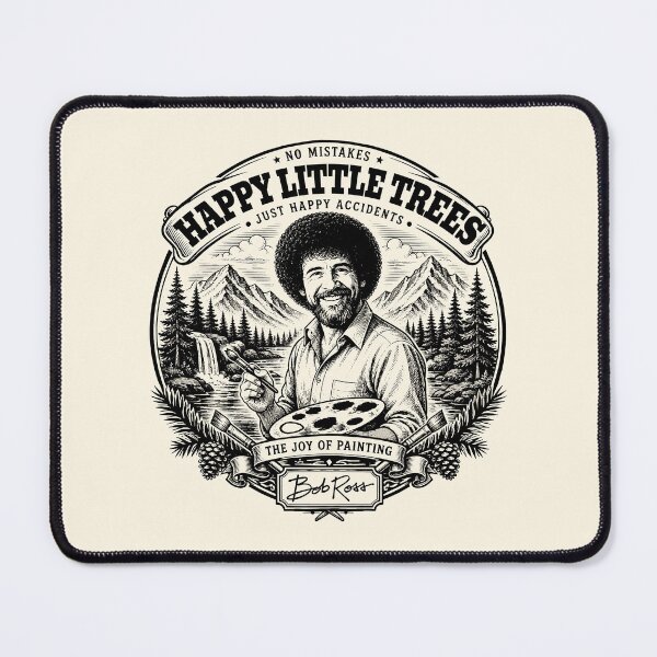 Item preview, Happy Little Trees Vintage Bob Ross Engraving Nature Art designed and sold by karamram.