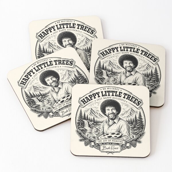 Item preview, Happy Little Trees Vintage Bob Ross Engraving Nature Art designed and sold by karamram.