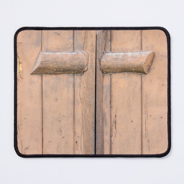 Item preview, Rustic Wooden Door With Handcrafted Cross-Like Latch, Weathered Plank Texture and Vintage Charm designed and sold by Nmallia.