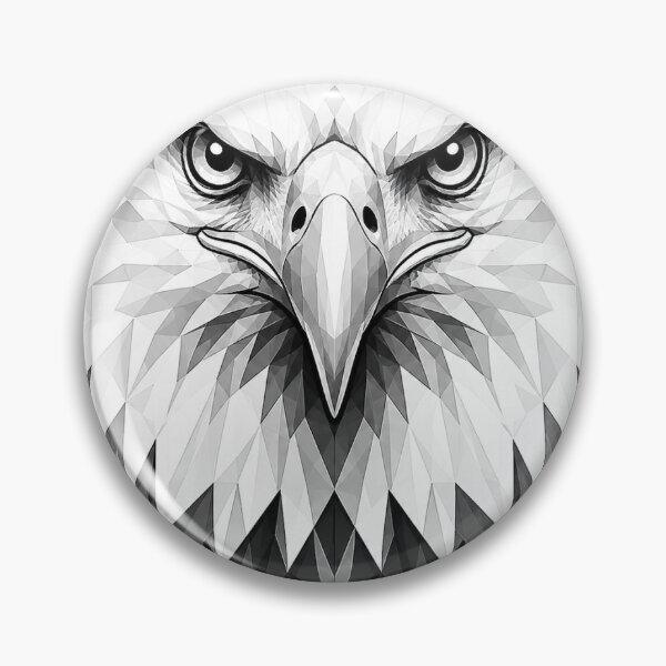 Item preview, Geometric Bald Eagle Head | Low Poly Raptor Vector | Black & White Wildlife Sticker designed and sold by DesertInkArt.