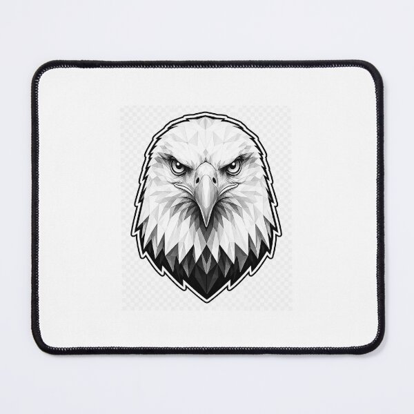 Item preview, Geometric Bald Eagle Head | Low Poly Raptor Vector | Black & White Wildlife Sticker designed and sold by DesertInkArt.