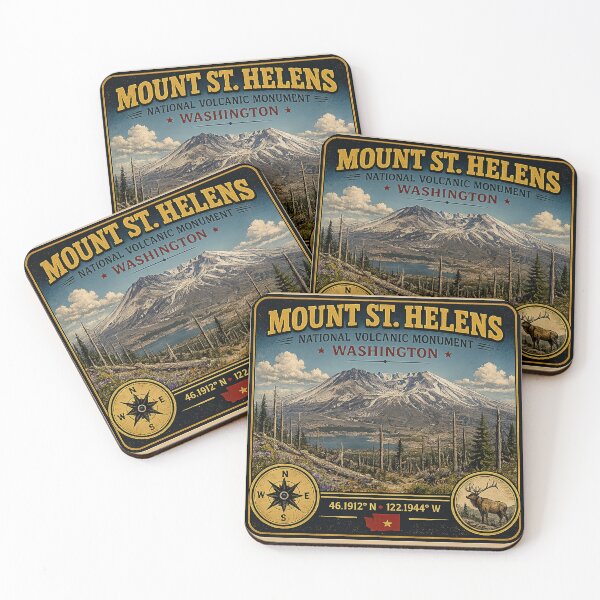 Item preview, Mount St. Helens National Volcanic Monument Vintage Travel Sticker designed and sold by naturalsurvival.