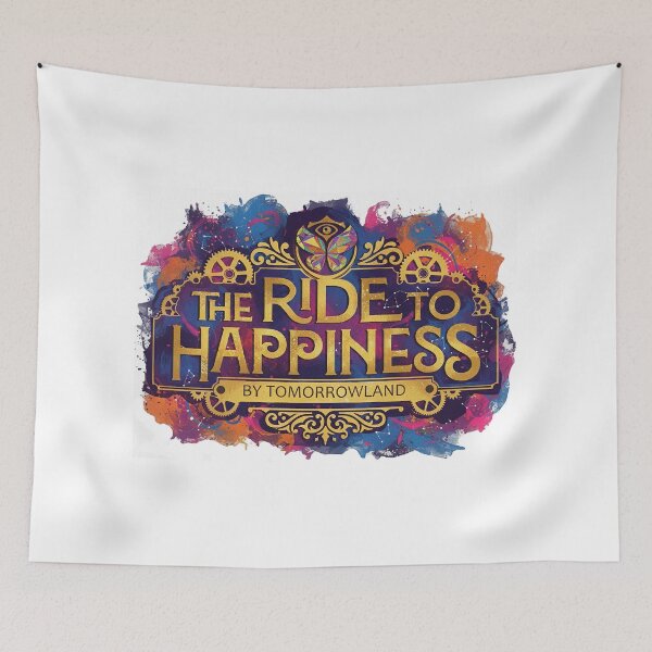 Item preview, The Ride to Happiness Logo Illustration - Plopsaland de Panne Spinning Ride (Theme Park Fan Art) designed and sold by FoolishDreamers.