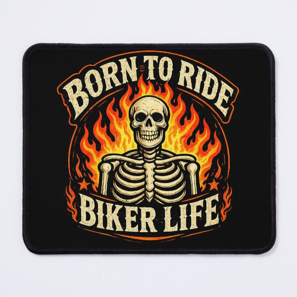 Item preview, Road In My Bones Fire In My Soul Flaming Skeleton Biker designed and sold by LiftyGifts.