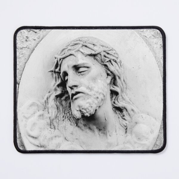 Item preview, Stone Relief Portrait Of Jesus With Crown Of Thorns Sculpted In Weathered Wall Plaque designed and sold by Nmallia.