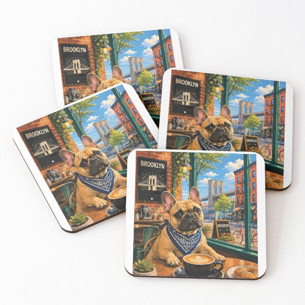 Item preview, French Bulldog in a Brooklyn cafe. designed and sold by Nomad-Paws.